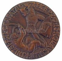 DN "Kinizsi Pál Csapat-altisztképző Iskola - Jutas" bronz emlékérem tokban (58mm) T:AU patina