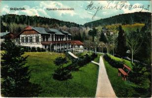 1909 Stájerlak, Steierlak, Stájerlakanina, Steierdorf, Anina; Nyaraló és vendéglő, étterem. Schneitzner Ig. kiadása / villa, hotel, restaurant
