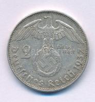 Német Harmadik Birodalom 1937E 2M Ag "Hindenburg" T:XF German Third Reich 1937E 2 Mark Ag "Hindenburg" C:XF Krause KM#93