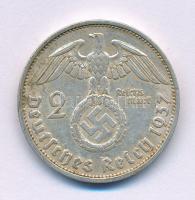 Német Harmadik Birodalom 1937F 2M Ag "Hindenburg" T:XF patina German Third Reich 1937F 2 Mark Ag "Hindenburg" C:XF patina Krause KM#93