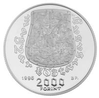 1996. 2000Ft Ag "Honfoglalás 1100. évfordulója" kapszulában, tanúsítvánnyal, dísztokban T:PP Adamo EM141