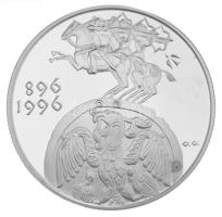 1996. 2000Ft Ag "Honfoglalás 1100. évfordulója" kapszulában, tanúsítvánnyal, dísztokban T:...