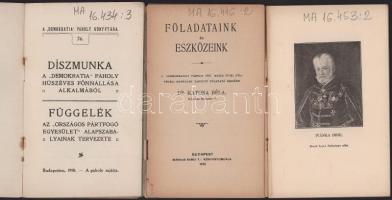 6 db szabadkőműves kiadvány az 1910-es évekből Sas és Demokrácia páholyok