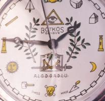 Szabadkőműves zsebóra, ca 1960. Kézi felhúzós. d: 42 mm működik