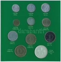 1995. 10f-200Ft (11xklf) "Magyarország pénzérméi" forgalmi sor dísztokban, közte 200Ft Ag ...