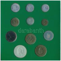 1995. 10f-200Ft (11xklf) "Magyarország pénzérméi" forgalmi sor dísztokban, közte 200Ft Ag ...