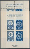 1946/1aa/1ab IV. Országos Bélyegkiállítás kék színű fogazott és vágott emlékív