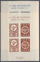 1946/1ab+1bb IV. Országos Bélyegkiállítás kék és barna színű vágott emlékív