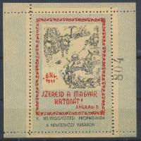 1941/9aaa I. Magyar Honvéd emlékív