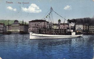 Trieste Carciotti quay with SS Miramar (Rb)