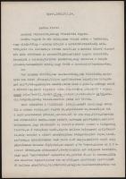 1983 Szombathy Viktor (1902-1987) író, műfordító, a komáromi múzeum egykori igazgatójának (1936-1940) gépelt levele Dienes István (1929-1995) régész, muzeológus részére, melyben sürgeti, hogy küldje meg a kért tanulmányt, és tartsa be a határidőt, aláhúzásokkal, két helyen javítással, autográf aláírással, eredeti borítékkal, 2 gépelt oldal, 1 sztl. lev.