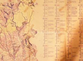 1978 Heves megye átnézeti gyakorlati talajismereti térképe. 102x105 cm Ragasztott