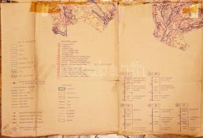 1978 Heves megye átnézeti gyakorlati talajismereti térképe. 102x105 cm Ragasztott