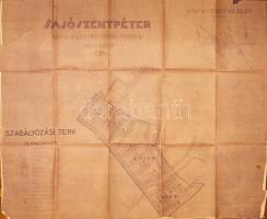 ca 1970 Sajószentpéter részletes rendezési terve. 86x88 cm