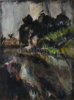 Jelzés nélkül, XX. sz. első fele: Expresszív táj. Olaj, vászon. 80x60 cm.