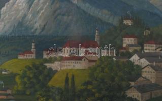 Jelzés nélkül, XIX. sz. festő: Berchtesgaden környéki táj, Bajorország. Akvarell, papír. Hátoldalán ...