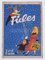 1957 A Füles I. évfolyamának 25 db száma, közte az induló szám (I. évf. 1. sz.), vegyes állapotban