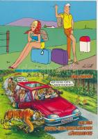 40 db MODERN nagyobb humoros motívum képeslap / 40 modern humour motive postcards