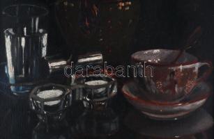 Erőss László (1894-1934): Asztali csendélet. Olaj, karton, jelezve jobbra lent. Proveniencia: Saphie...