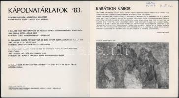 Kápolnatárlatok '83. Boglárlelle, 1983. (Kiállítási katalógus.) Karátson Gábor (1935-2015) Koss...