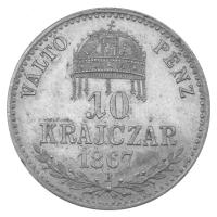 1867B 10kr Ag "Ferenc József" jelzetlen próbaveret, sima peremmel (1,69g). Az 1867-es kieg...