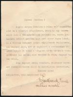 1931 Budapest, Mátyásföld, vitéz Szentkerestessy Henrik vezérkari ezredes, pilóta, a magyar légiflotta egyik megteremtője saját kezű aláírása gépelt levélen érdekes tartalommal