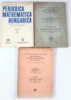 3 db matematikai kiadvány: A Magyar Tudományos Akadémia Matematikai Kutató Intézetének közleményei. II. évf. 1-2. füzet. + VI. évf. A. sorozat, 3. füzet. Bp., 1958-1961, Akadémiai Kiadó. Magyar, angol, francia, német és orosz nyelven. Kiadói papírkötés. + Periodica Mathematica Hungarica. Journal of the János Bolyai Mathematical Society. Volume 15. Number 3. 1984. Főszerk.: Erdős P. Szerk.: Fried E. Bp., 1984, Akadémiai Kiadó. Angol nyelven. Kiadói papírkötés.