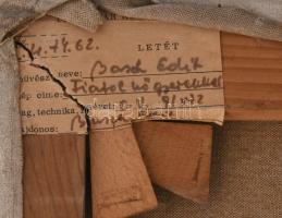 Basch Edit (1895-1980): Fiatal nő gyerekkel. Olaj, vászon, jelzés nélkül. Hátoldalán Magyar Nemzeti ...