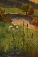 Szakály Antal (-): Vadászzsákmány (vadászkutya vadkacsával), 1954. Akvarell, papír. Jelezve jobbra l...