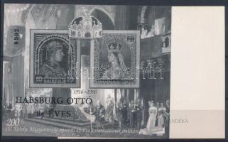 1997/F17+A17 Habsburg Ottó 85 éves feketenyomat + ajándék emlékív