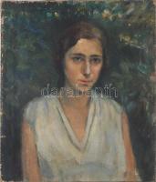 Szuly Angéla (1893-1976): Lányka. Olaj, vászon, jelzés nélkül. Apró sérülésekkel. 56×48 cm