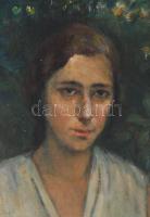Szuly Angéla (1893-1976): Lányka. Olaj, vászon, jelzés nélkül. Apró sérülésekkel. 56×48 cm