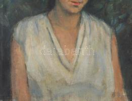 Szuly Angéla (1893-1976): Lányka. Olaj, vászon, jelzés nélkül. Apró sérülésekkel. 56×48 cm