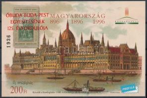 1998/K6a Óbuda - Buda - Pest karton emlékív piros felülnyomattal