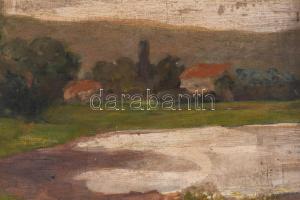 Karinthy Elza (1878-1930): Pihenő a patakparton. Olaj, karton, jelezve jobbra lent. Proveniencia: Sa...