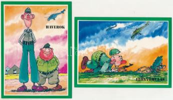 12 db MODERN magyar katonai humoros képeslap / 12 modern Hungarian military humour postcards