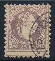 1867 25kr barnás ibolya szegedi pénzutalvány bélyegzéssel. Ex Ryan. Sign: Ferchenbauer