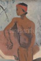 Olvashatatlan jelzéssel (A Bositz?), XX. sz. első fele-közepe: Fürdőzők (női aktok). Olaj, vászon. P...
