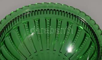 cca 1960 Német ólomkristály fedeles bonbonkínáló edény, jelzés nélkül, hibátlan, m: 22 cm