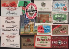 22 db vegyes italcímke (Ánis Deher Antal S.R.T., Export Monimpex Sör, Kőbányai Sörgyár Bak Sör, stb.)