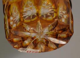 cca 20. sz. eleje, Ezüstpácolt ólomkristály pohár szett, 6 darab, hibátlan, m: 13,5 cm