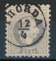 1867 25kr szürkésibolya "THORDA" postai bélyegzés. Ex Ryan. Sign: Ferchenbauer
