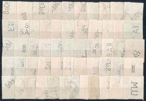 Románia 50 db perfin bélyeg