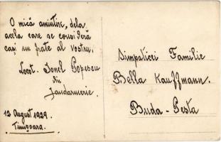 1929 Temesvár, Timisoara; Román csendőr / Romanian gendarme officer. photo (EK)