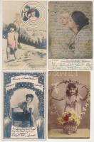 6 db RÉGI üdvözlő képeslap, közte fotó és litho / 6 pre-1945 greeting postcards, with photo and litho