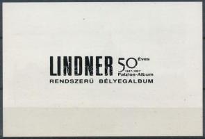 1996/A11b Millecentenárium emlékív "50 éves a Lindner rendszerű bélyegalbum" hátoldali felülnyomattal