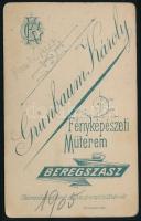 1905 Janka Jenő (1877-?) bíró portréja, vizitkártya Grünbaum Károly beregszászi (Beregovo, Berehove)...