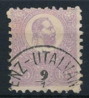 1871 Kőnyomat 25kr ibolya, jó minőségű bélyeg pénzutalvány bélyegzéssel (85.000)
