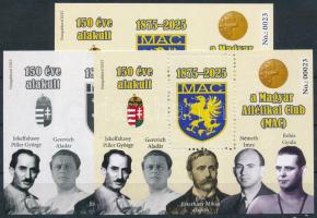 2025 150 éves a MAC Magyar Atlétikai Club 3 db-os emlékív garnitúra azonos (No. 0023) sorszámmal