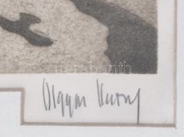 Olgyai Viktor (1870-1929): Téli táj. Rézkarc, papír, jelzett. Dekoratív, üvegezett fakeretben. 35×26...